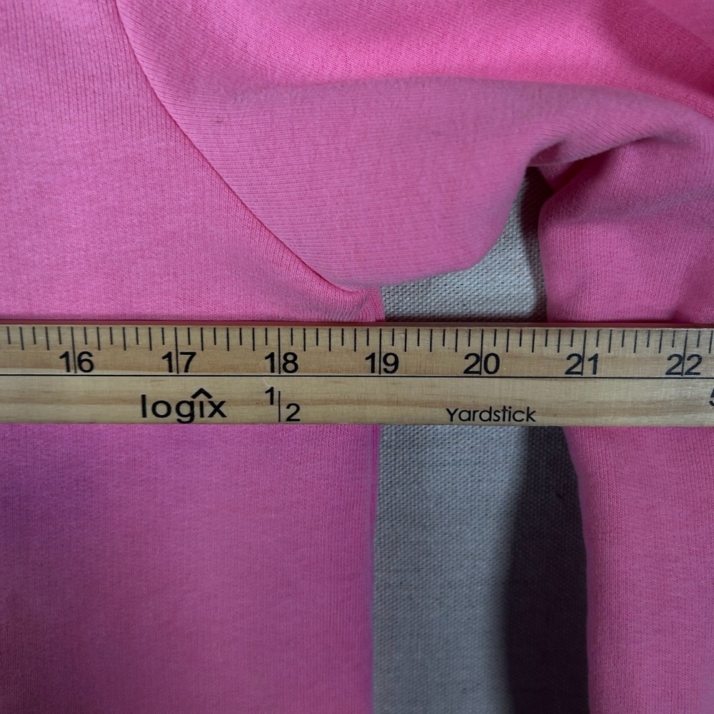 Lands End Serious Sweats Pink Crew Neck Sweatshirt Womens Small 6-8 Side Slit‎ - Picture 5 of 6
